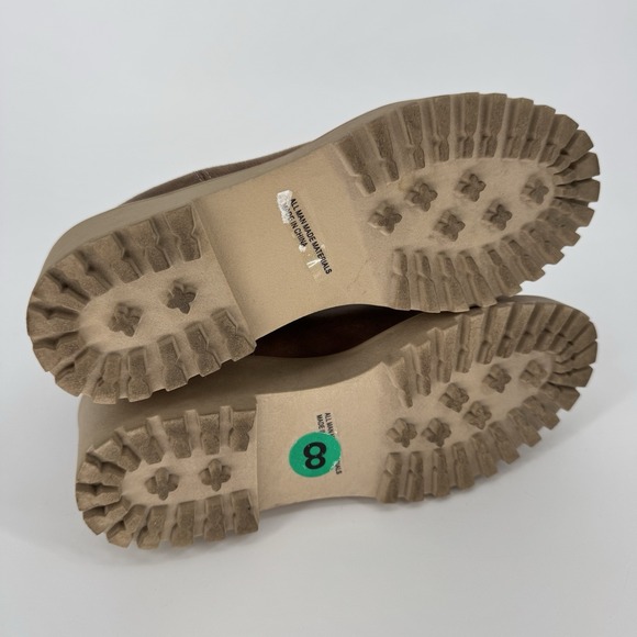 Dolce Vita Rielle Lug Sole Wedge‎ Faux Leather Chelsea Boots Tan Women's Size 8 - Picture 6 of 6